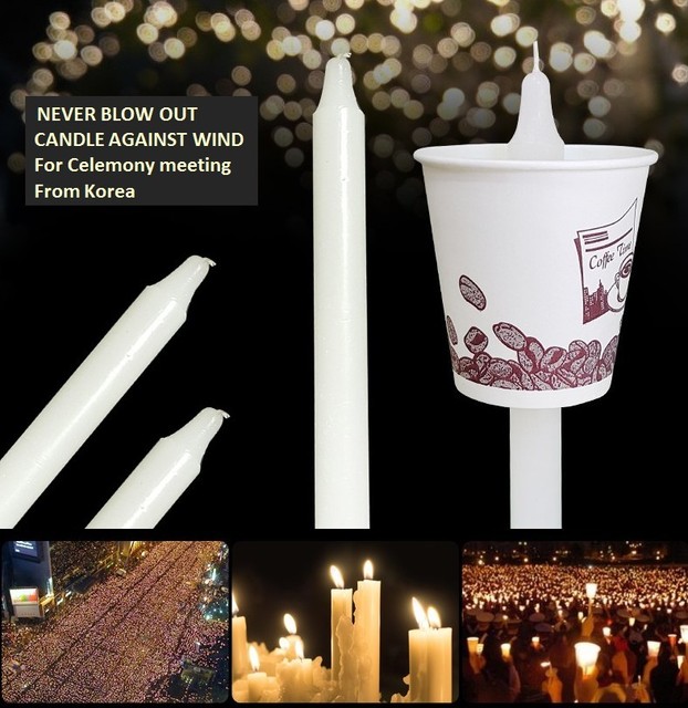 Never Blow Up Korean Candle Set Natural or Battery Candle For Outdoor