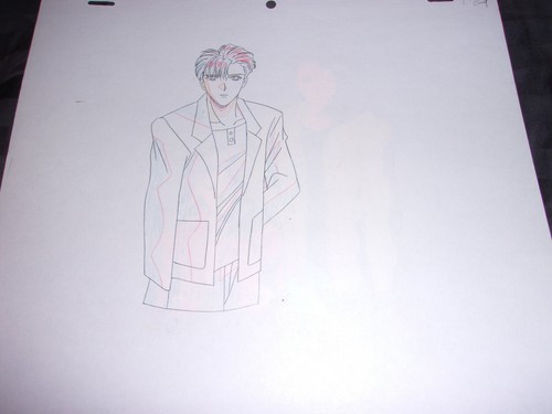 Fushigi Yuugi The Mysterious Play OVA Anime Cel of Keisuuke + Miiru douga sketch - Picture 3 of 3