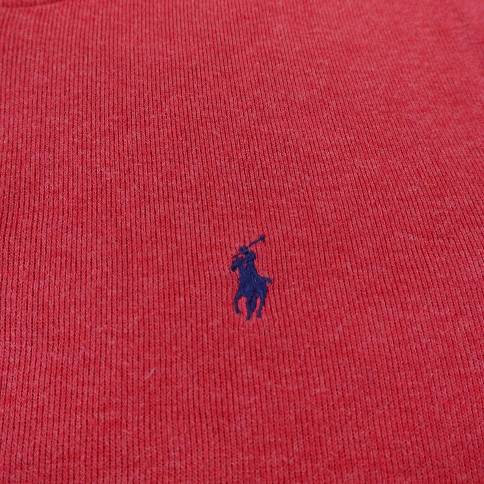 Polo vintage Ralph Lauren maglione uomo M rosso pony maculato marnato straccio zip felpa