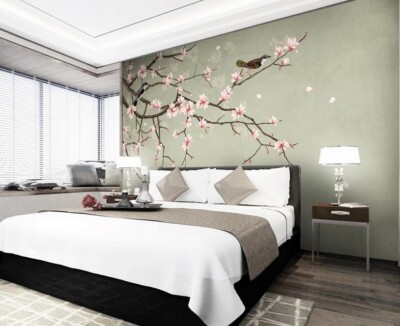 3D Flower Branch Bird G4791 Wallpaper Wall Murals Removable Self-adhesive Honey