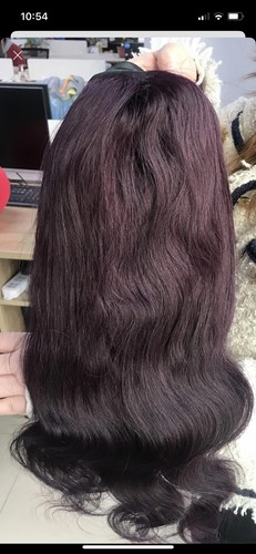 Dark Cherry Burgundy Red Body Wave Human Hair Head band Wig~ 180 density ~ 24” - Picture 8 of 12