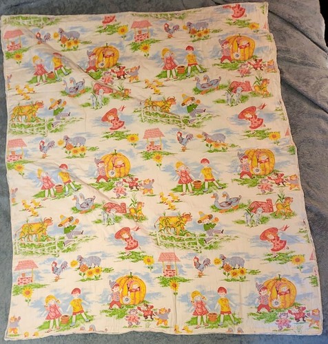 Manta bebé años 50 niños rimas infantiles niñas niños unisex cuna vintage - Imagen 2 de 5