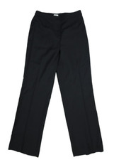 Armani Collezioni Womens Black Flat Front Straight Leg Wool Dress Pants Slacks 6