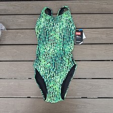 TYR Durafast Lite Atolla MaxFit One Piece Swimsuit Women's Green Size 30 New