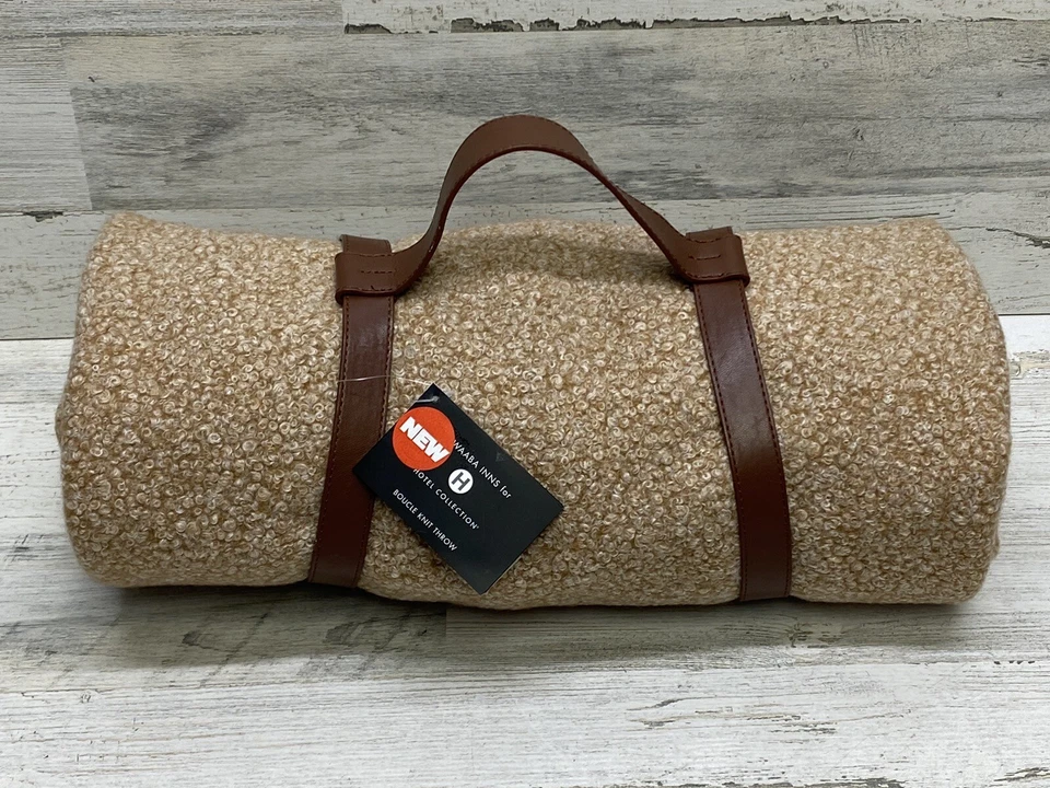 Hotel Collection Akwaaba Inns Boucle Tejido Tiro 50" x 70" Natural Nuevo Foto 4 de 4