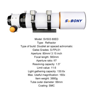 SVBONY SV503 70/80/102ED Refractor Telescopes Professional  OTA Astronomical 