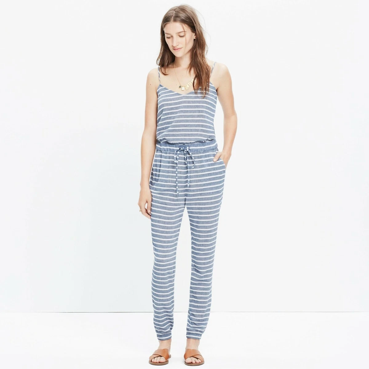 Madewell striped jumpsuit 2025