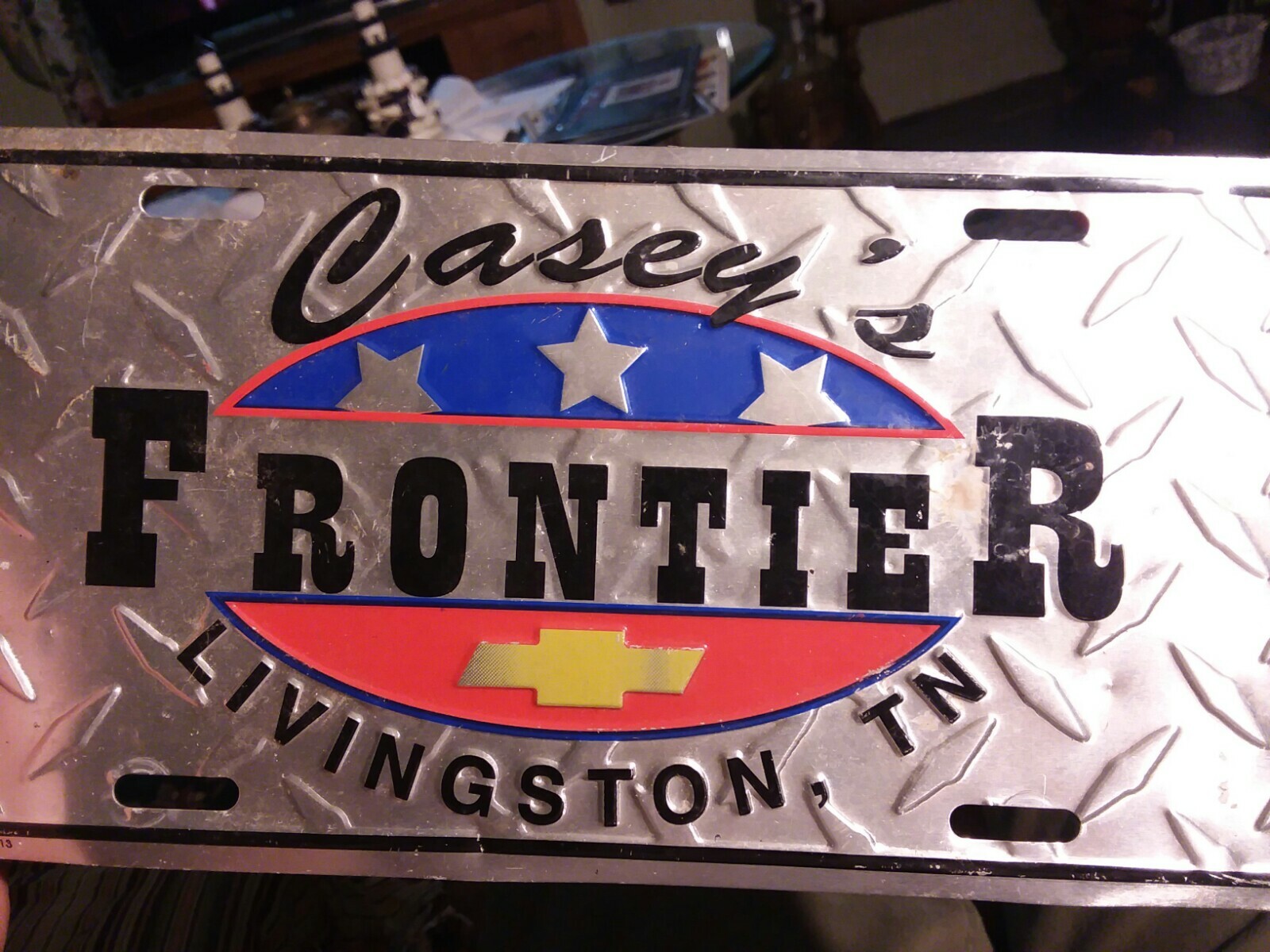 Tennessee license plate vintage Chevrolet Livingston Casey frontier