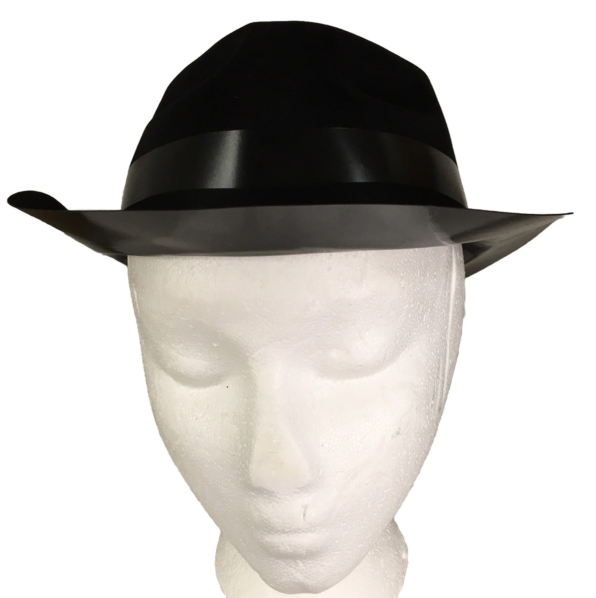 Fedora Gangster Party Hats Plastic Black Gentlemen Hats 47 - Main Image