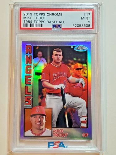 Mike Trout - PSA 9 Mint - 2019 Topps Chrome 1984 Refractor #17 card L. A. Angels