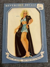 Blonde Pinup Girl Meyercord Vintage Water Slide Transfer Decal c1950s 875-A