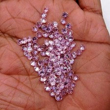 41 Cts 100 Pièces Labo Synthétique Rose Zircon Rond Coupe Lot Vrac Gemme 4 MM