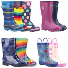 Cotswold Junior Wellingtons Waterproof Welly Boot Kids Farmyard Outdoors Splash