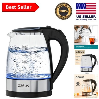 Sleek Auto Shut-Off Electric Kettle - 1500W, 1.8L, Easy Clean & Rotatable Base
