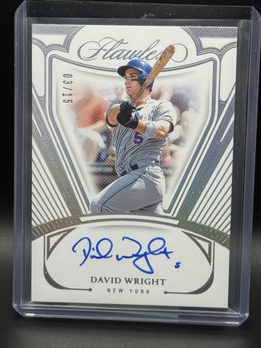 David Wright On Card Auto 2024 Panini Flawless  Autographs /15 Mets