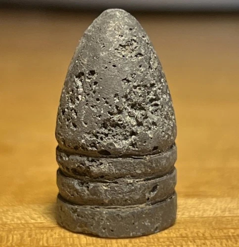 Antique Dropped .58 Caliber Civil War Minie Ball Lead Bullet Artifact River Gray