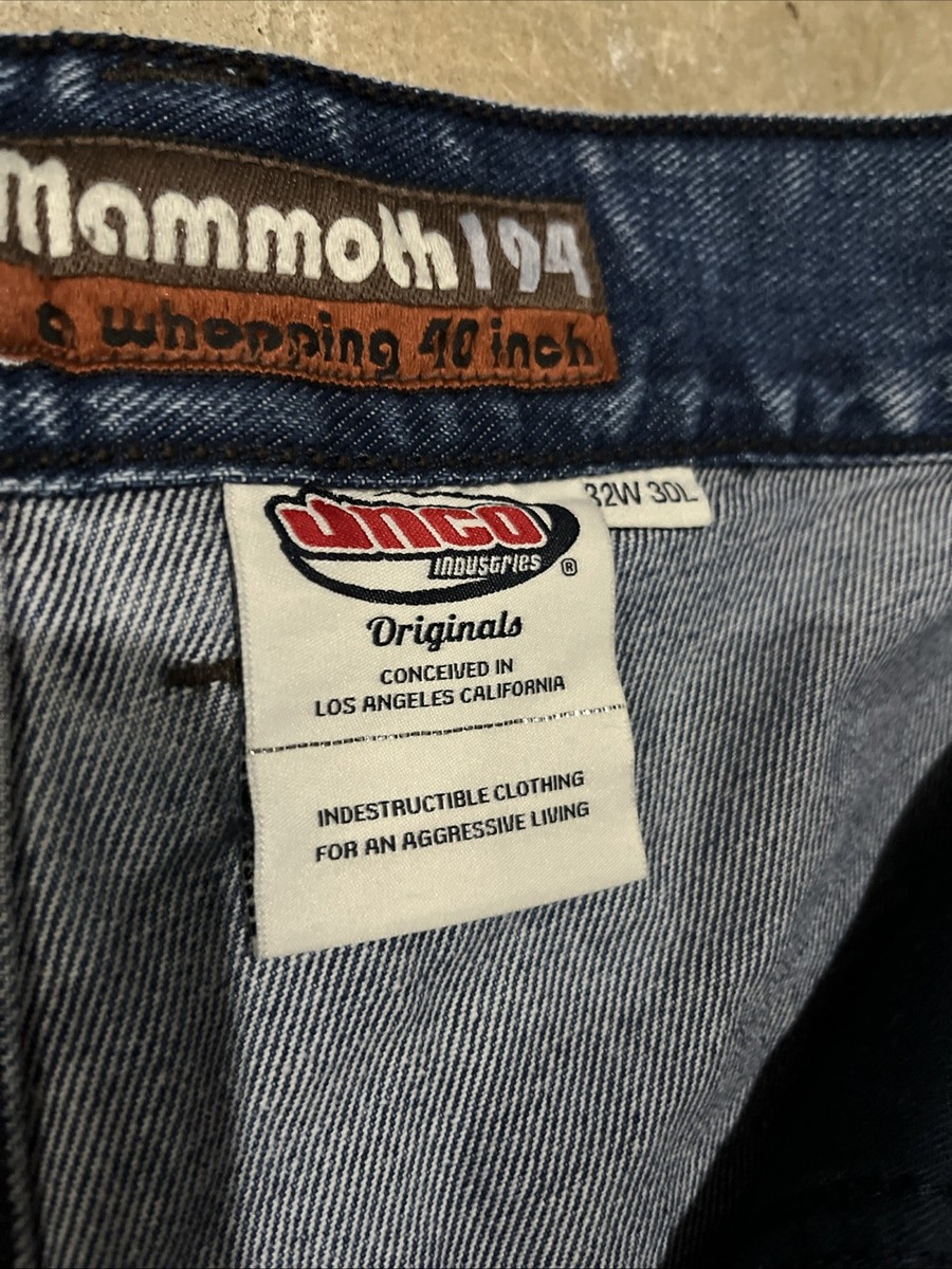 JNCO Jeans Mammoth Wide Pants Blue Denim Whopping 40 Inch Size