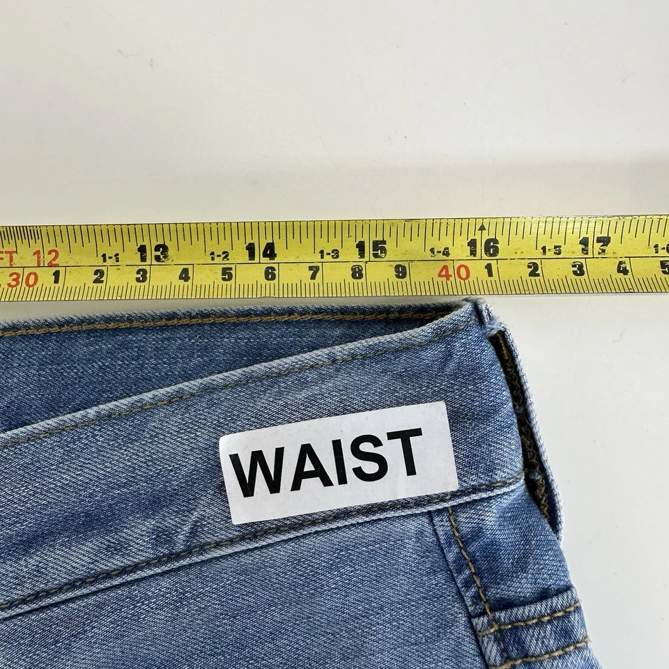 Calvin Klein Denim Shorts Men 31 Blue Rolled Hem Mid Rise Zip Fly Cotton/Linen — 第 4/4 张图片