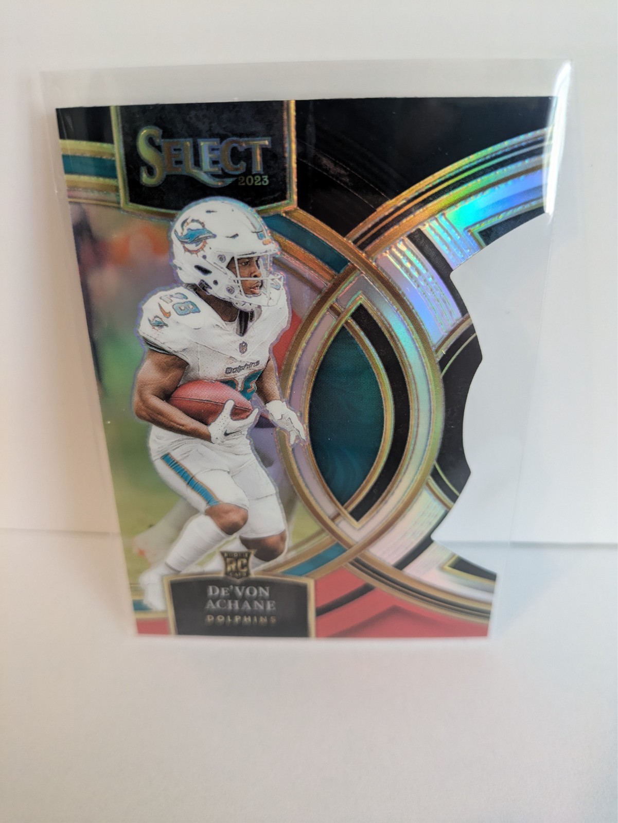 2023 Panini Select - Premier Level De'Von Achane #176 Black Red Prizm Die-Cut
