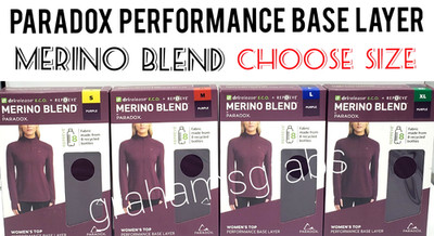 PARADOX Women's MERINO BLEND PERFORMANCE BASE LAYER 1/4 ZIP TOP DriRelease SIZES