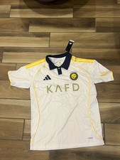 adidas Al Nassr Cristiano Ronaldo #7 Soccer Jersey White Yellow Navy Size L