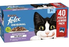 FELIX Wet Cat Food 40x85g Pouches – Original Mixed Selection in Jelly 4.41 per kilo