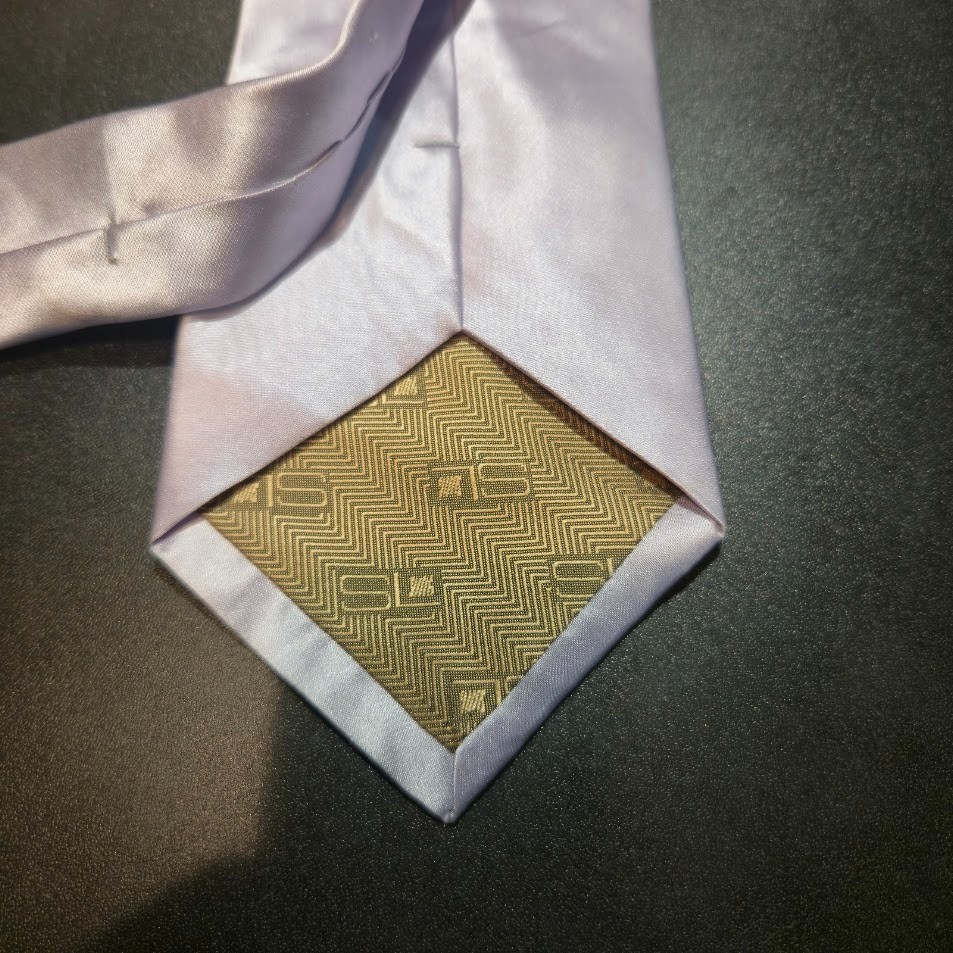 Steven Land Lavender Solid Satin 100% Silk Tie Handmade image 5