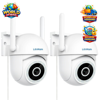 Litokam 2 5K 4MP WLAN Außenkamera Bewegungsmelder 360 Grad