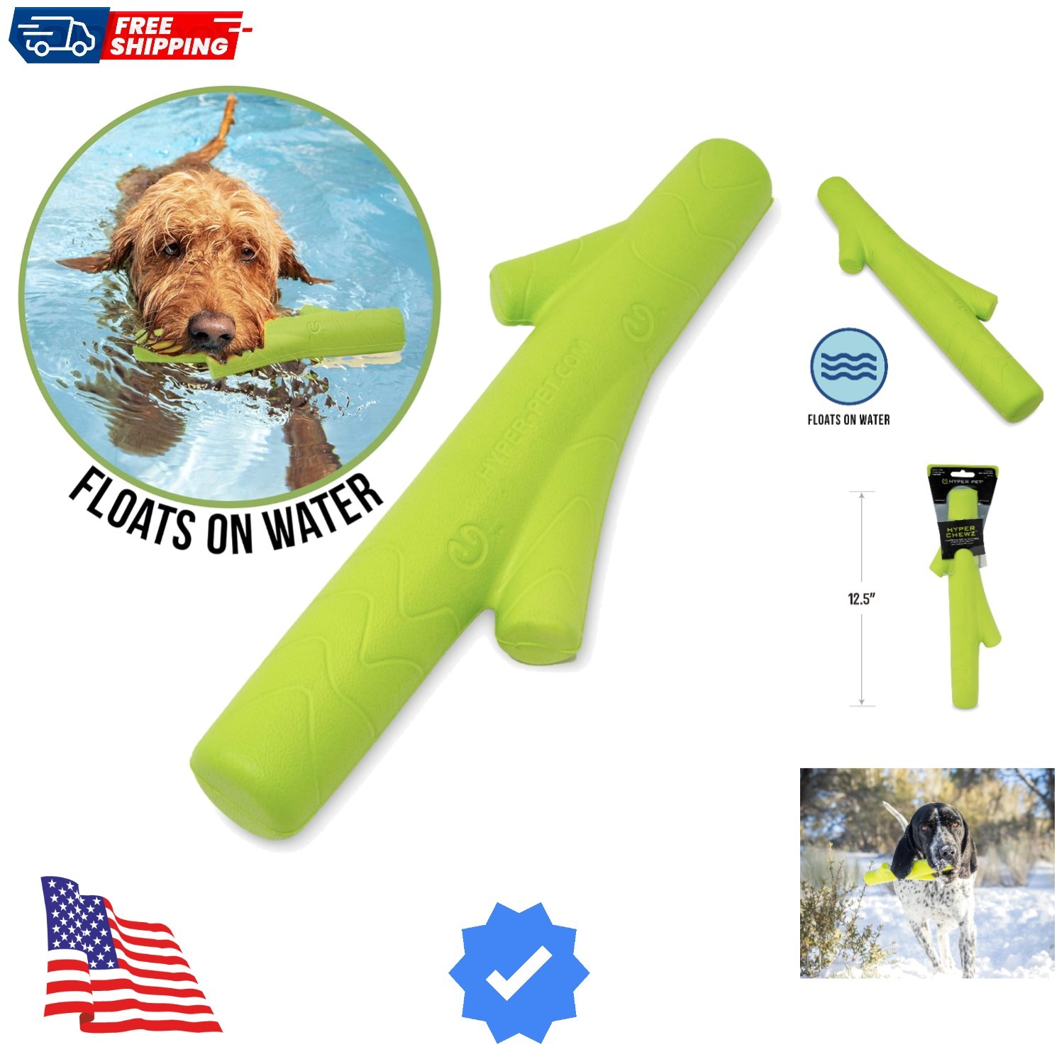- Throwing Stick Dog Toy Made With Eva Foam - Easy To Clean.