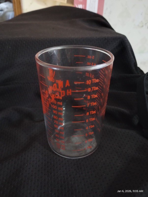 Anchor Hocking 5 oz / 10 Tbsp / 150 ml Measuring Cup Clear Glass Vintage