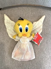 Tweety Bird Angel Bean Bag Plush Toy 1999 Warner Bros Studio 8" Vintage