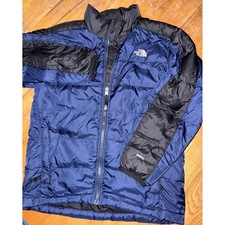 The North Face Boys 550 Down Puffer Jacket Navy Blue Black Size L 14/16 Coat