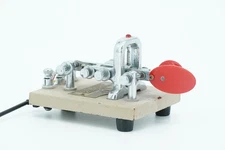 Vibroplex Vibrokeyer Ham Radio Iambic Paddle Morse Code Keyer - W/ Case & Cord
