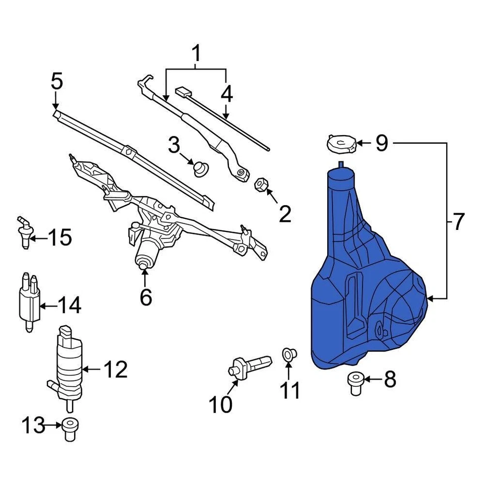 For Mercedes-Benz Sprinter 2500 10-18 Mercedes-Benz Front Washer Fluid Reservoir Foto 2 de 3