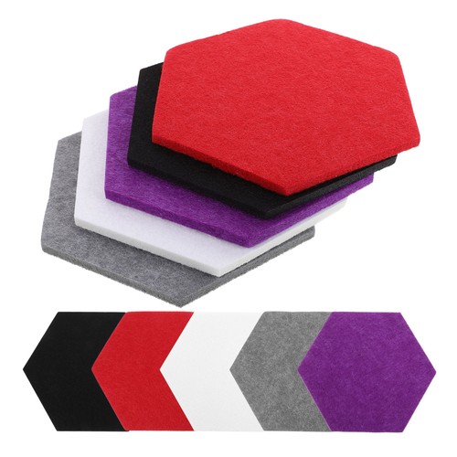10 Pcs Hexagonal Felt Bulletin Board Tiles Self Adhesive for Wall