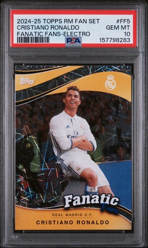 2024-25 Topps Real Madrid CF Fan Set Fanatic Cristiano Ronaldo Electro #5 PSA 10