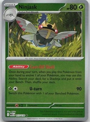 Ninjask - Reverse Holo Uncommon ME01: Mega Evolution 017/132 NM