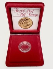 1980 Royal Mint Gold Proof Half Sovereign Empty Red Case With Capsule And COA