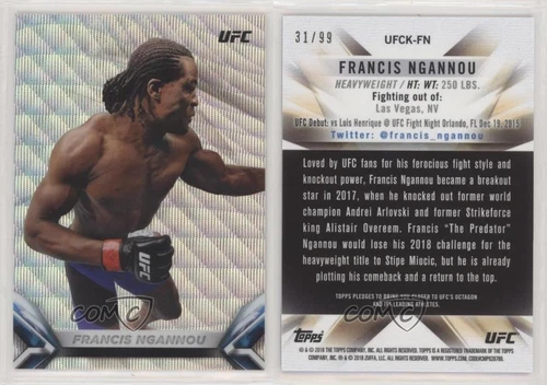 2018 Topps Chrome UFC Knockout Wave Refractor /99 Francis Ngannou #UFCK-FN