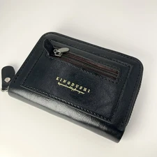 Black Mini Wallet Card Holder Zipper Coin Purse  Men Women Girls Teen Gift