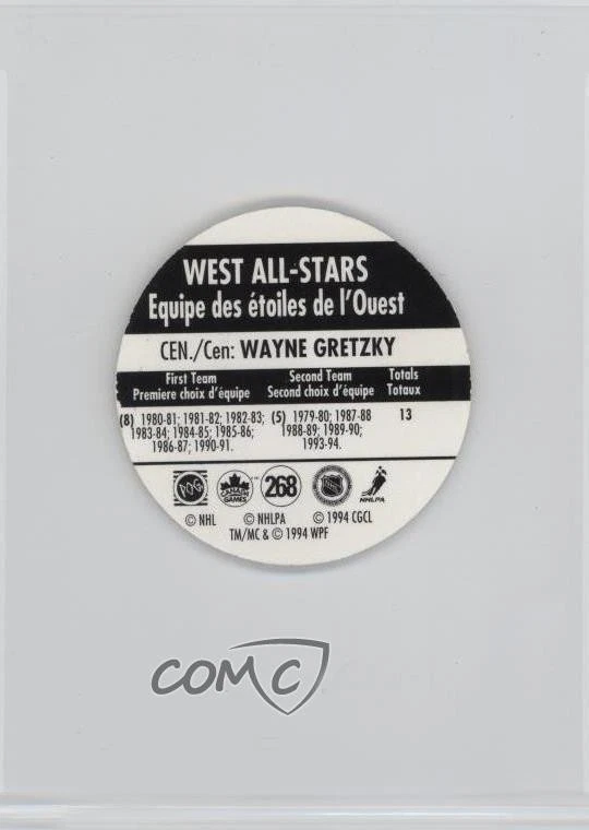 1994-95 World POG Federation Canada Games Wayne Gretzky #268 HOF - Image 2 of 2