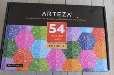 Arteza 54 Glitter Jars Premium Pre-Owned Used 0.34oz Arts & Crafts Projects
