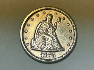 1875 S Twenty Cent Piece VF