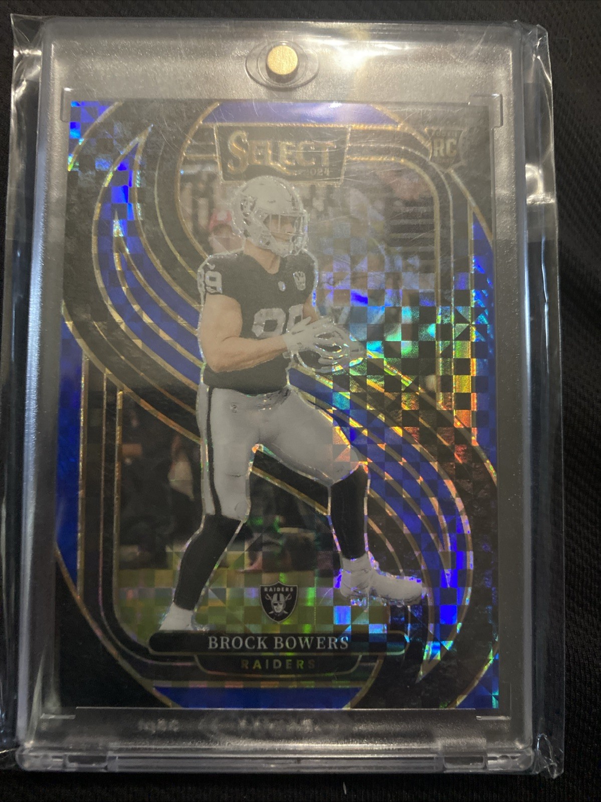 Brock Bowers 2024 Panini Select Blue Checker Premier Level /175 Rookie RC #118