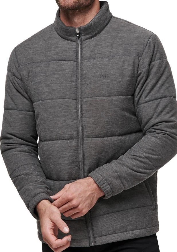 TravisMathew Men's Climate Drop Quilted Full Zip Heather Black Jacket Small NWT