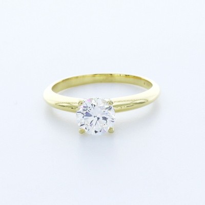 1.2CT Lab-Created Diamond E/VS2 Round Cut 14K Gold Prong Classic Engagement Ring