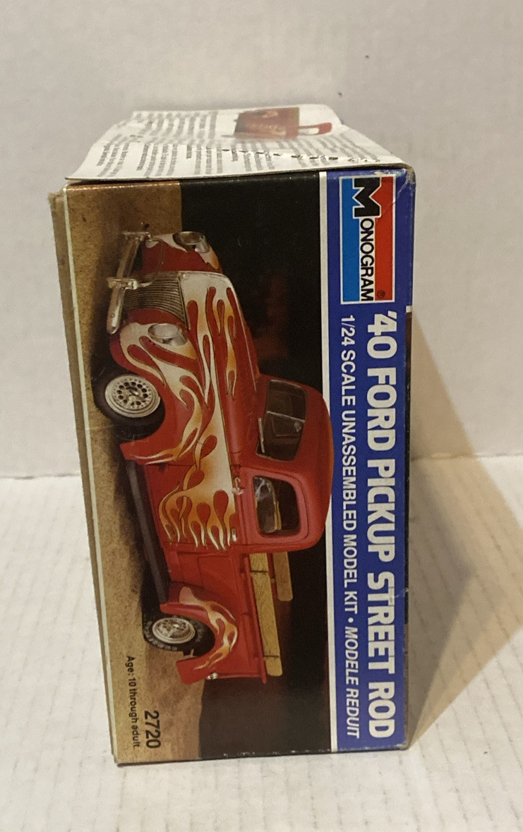 Vintage 1985 Monogram '40 Ford Pickup Street Rod 1/24 Vintage 1985 Monogram '40 Ford Pickup Street Rod 1/24