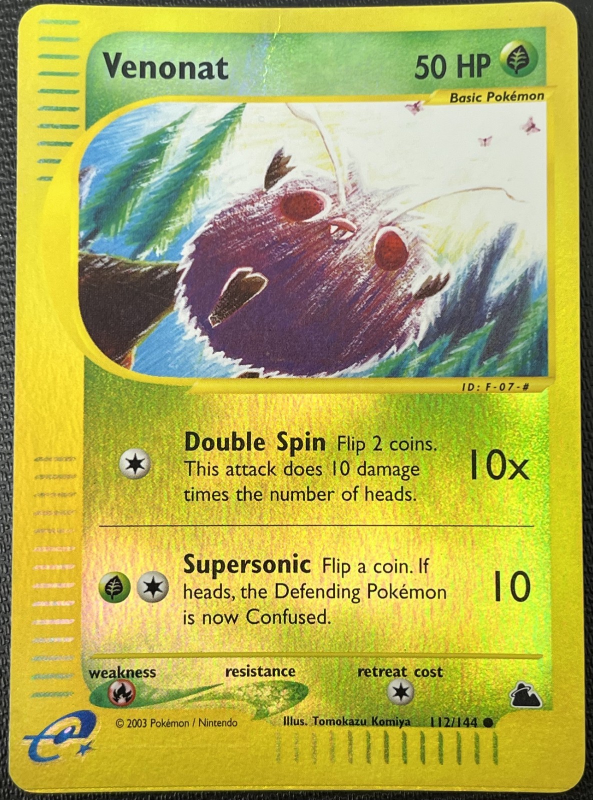 Venonat 112/144 Skyridge Reverse Holo E-Series Nintendo Pokémon Card MP Crease