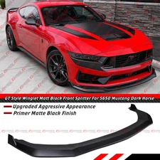 For 24-25 Ford Mustang Dark Horse GT Style Matte Black Front Bumper Lip Splitter