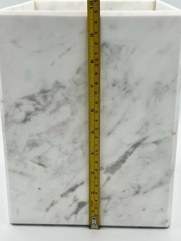 Beautiful Waterworks Studio White Marble Small Trash Can/Bin - Image 2 of 4